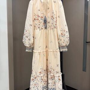 Floral Cream Maxi Dress